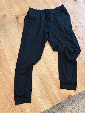 Men's Black Slim Fit Jogger Sweatpants with Drawstring